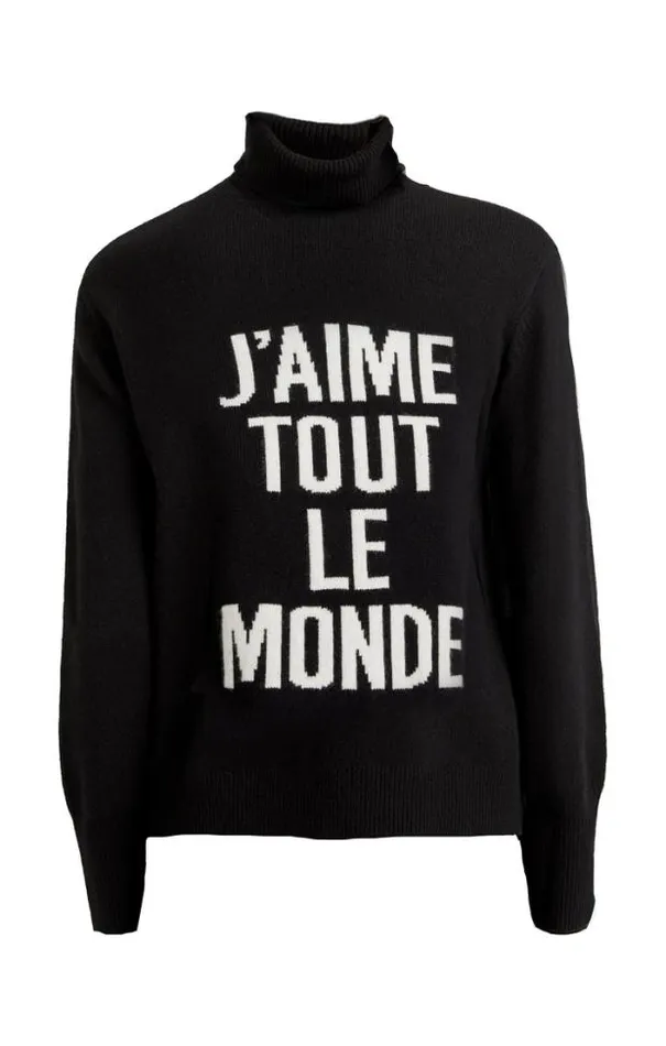 Cinq A Sept Sweaters and Knits Women J039aime Tout Le Monde Turtleneck Blackwhite Cinq A Sept Sweaters and Knits Women J039aime Tout Le Monde Turtleneck Blackwhite