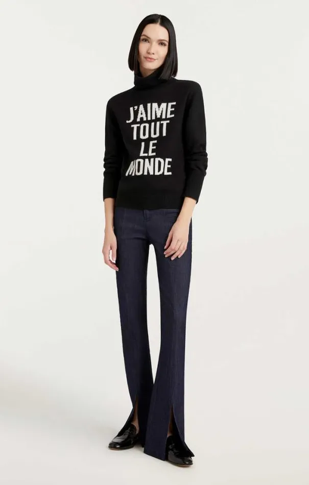 Cinq A Sept Sweaters and Knits Women J039aime Tout Le Monde Turtleneck Blackwhite