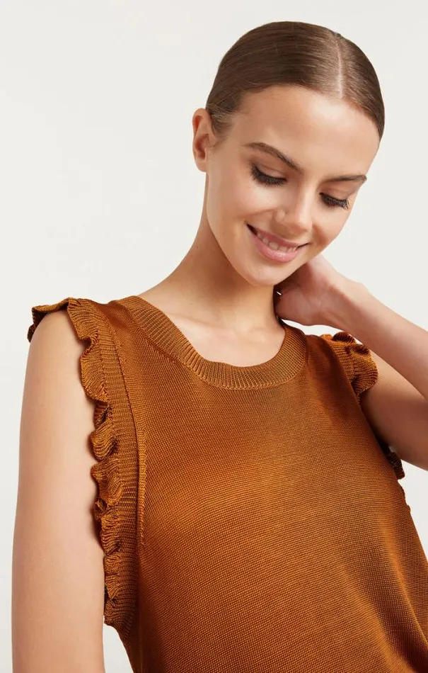 Cinq A Sept Sweaters and Knits Women Knit Lenore Top Pecan