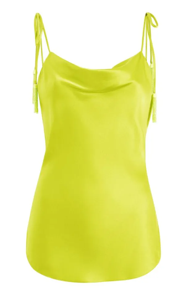 Cinq A Sept Tank Tops and Camisoles Women Beaded Tassel Marta Cami Key Lime