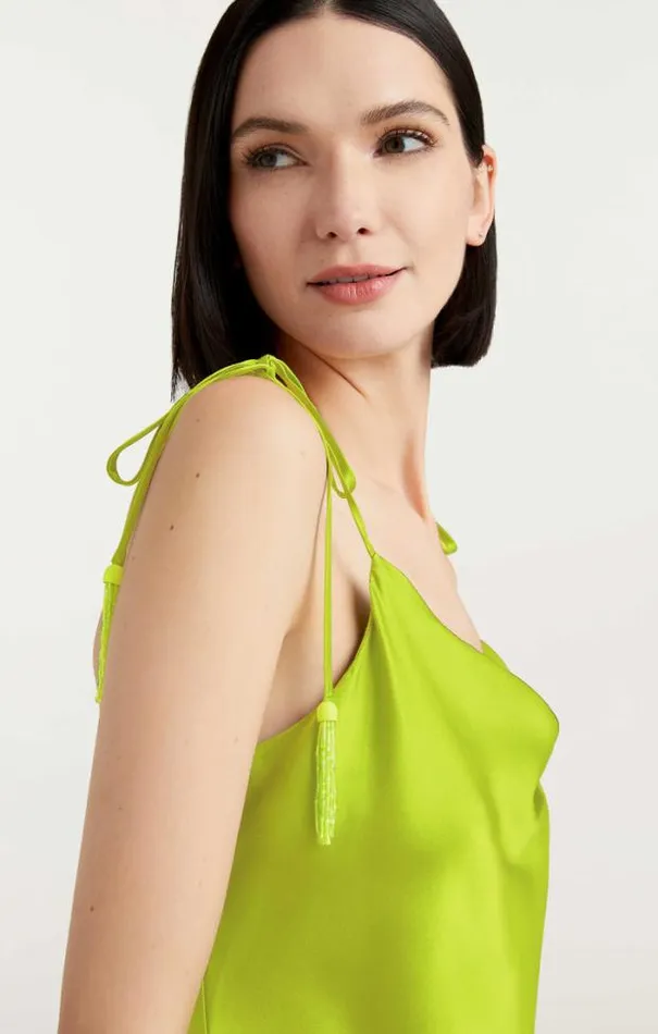 Cinq A Sept Tank Tops and Camisoles Women Beaded Tassel Marta Cami Key Lime
