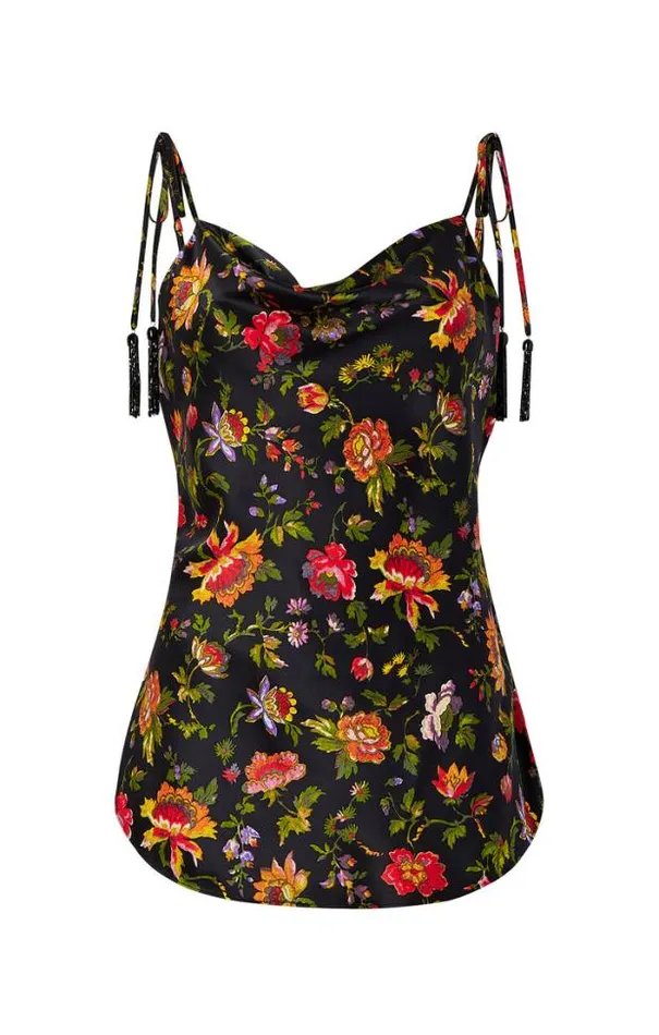 Cinq A Sept Tank Tops and Camisoles Women Beaded Tassel Provence Marta Cami Black Multi Cinq A Sept Tank Tops and Camisoles Women Beaded Tassel Provence Marta Cami Black Multi