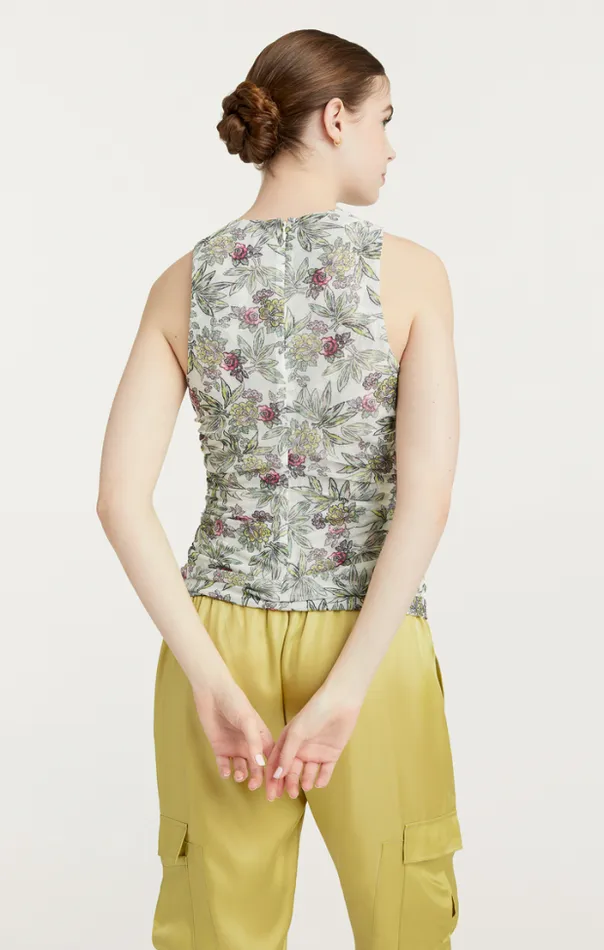 Cinq A Sept Tank Tops and Camisoles Women Botanical Floral Dasha Top Ivory Multi