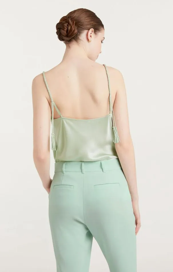 Cinq A Sept Tank Tops and Camisoles Women Braided Marta Cami Celadon
