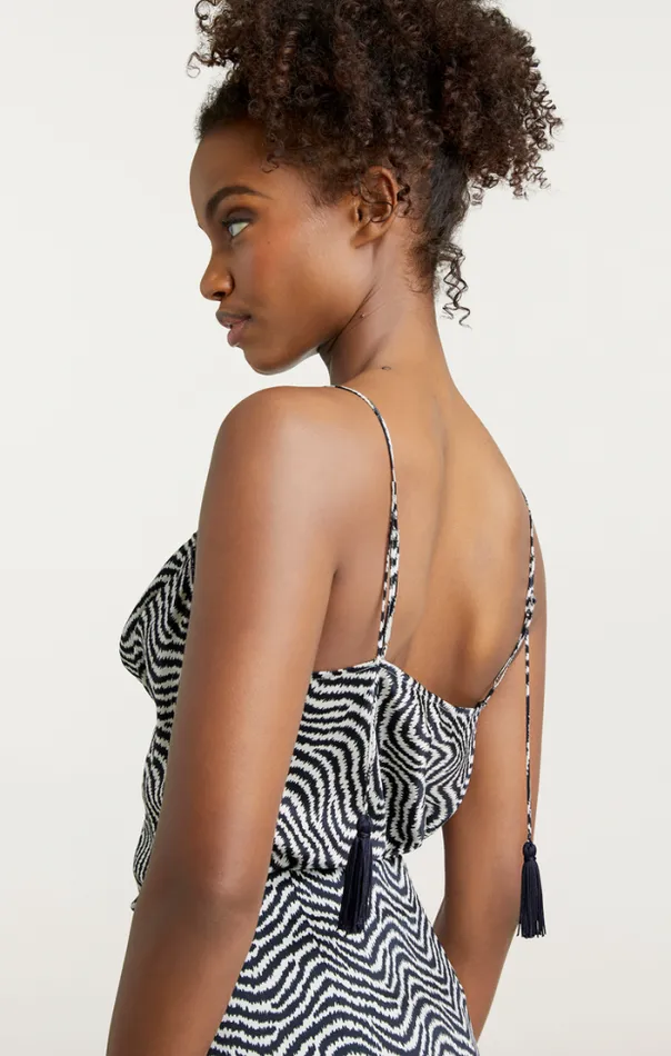 Cinq A Sept Tank Tops and Camisoles Women Zebra Marta Cami Ivorynavy