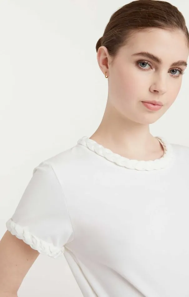 Cinq A Sept Tees Women Braided Tee White
