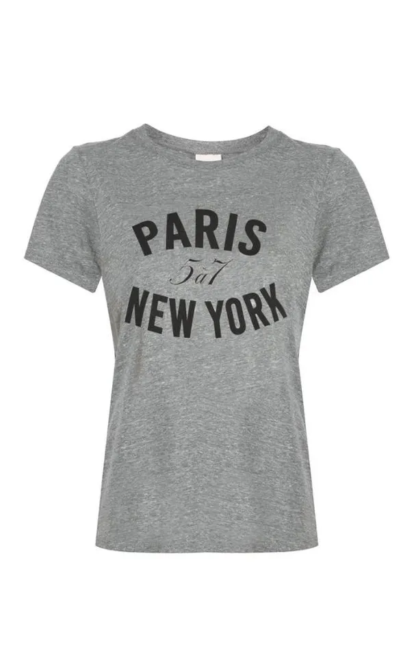 Cinq A Sept Tees Women Paris New York Tee Heather Greyblack