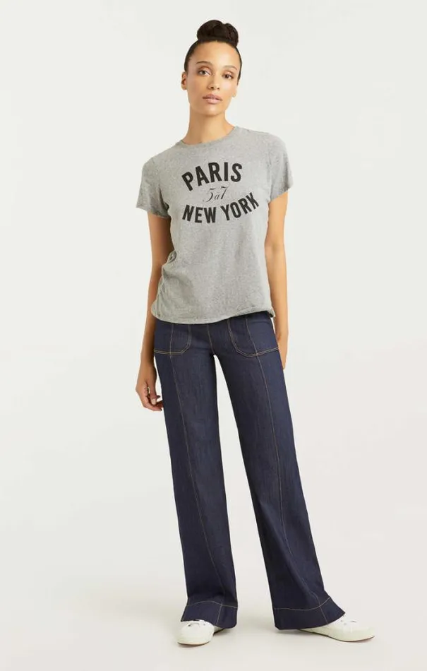 Cinq A Sept Tees Women Paris New York Tee Heather Greyblack