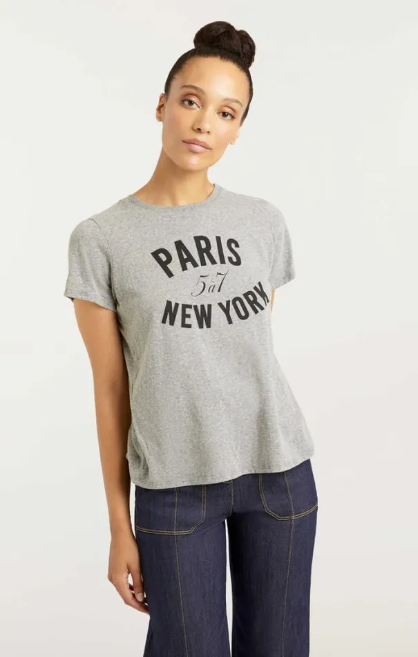 Cinq A Sept Tees Women Paris New York Tee Heather Greyblack