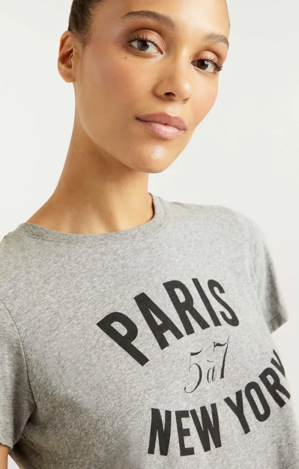Cinq A Sept Tees Women Paris New York Tee Heather Greyblack