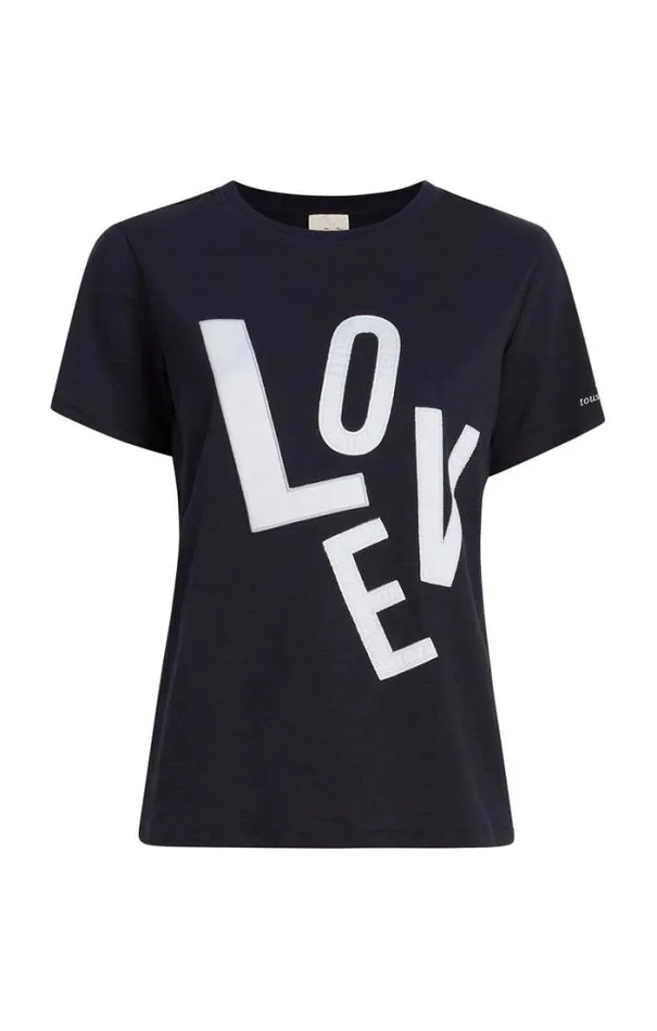 Cinq A Sept Tees Women Poplin Spell Love Tee Navywhite