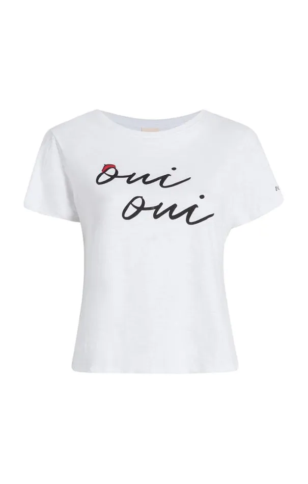 Cinq A Sept Tees Women Shrunken Oui Oui Tee Whiteblack