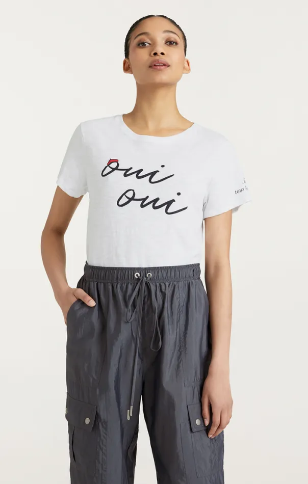 Cinq A Sept Tees Women Shrunken Oui Oui Tee Whiteblack
