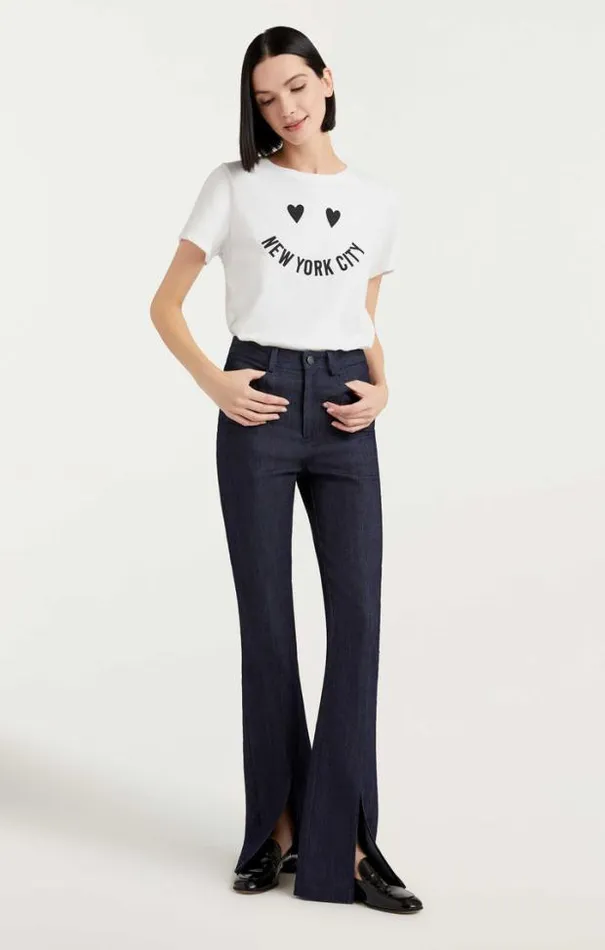 Cinq A Sept Tees Women Smiley New York Tee Whiteblack