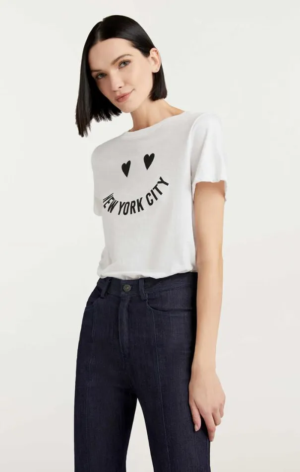 Cinq A Sept Tees Women Smiley New York Tee Whiteblack