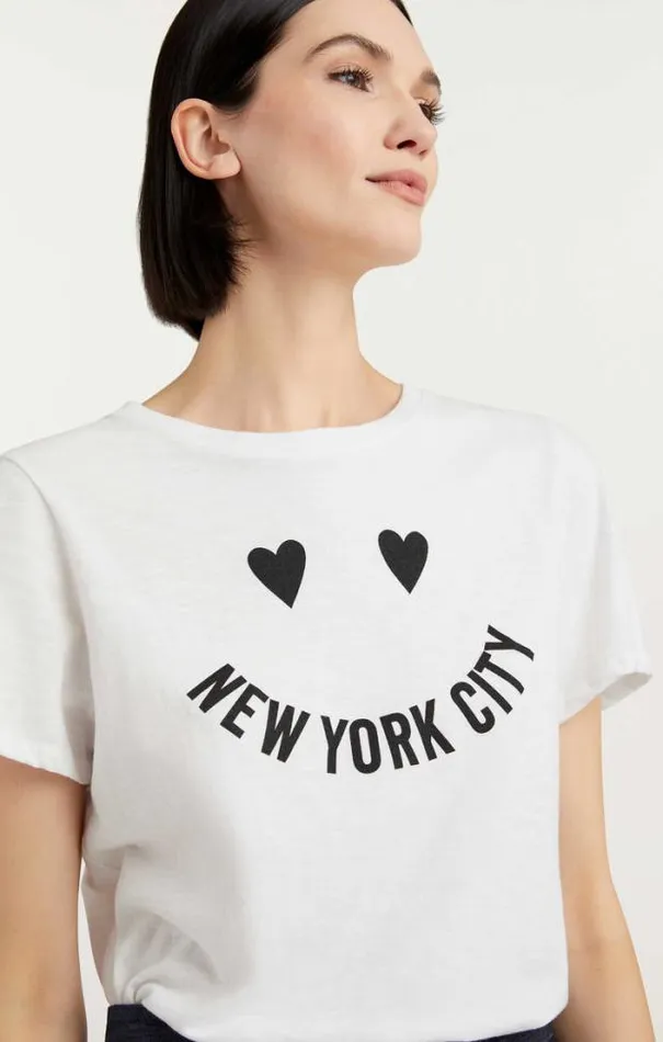 Cinq A Sept Tees Women Smiley New York Tee Whiteblack