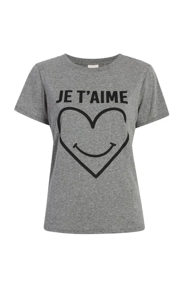 Cinq A Sept Tees Women Smiling Heart Tee Heather Greyblack