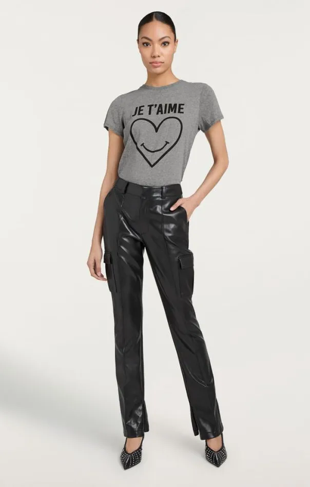 Cinq A Sept Tees Women Smiling Heart Tee Heather Greyblack