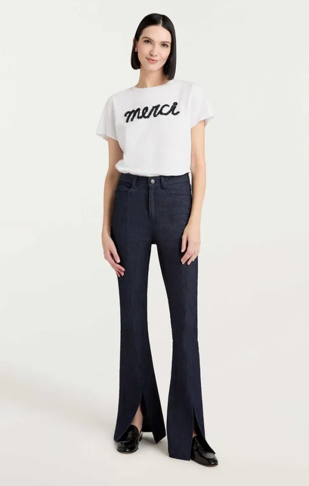 Cinq A Sept Tees Women Threaded Merci Tee White Multi