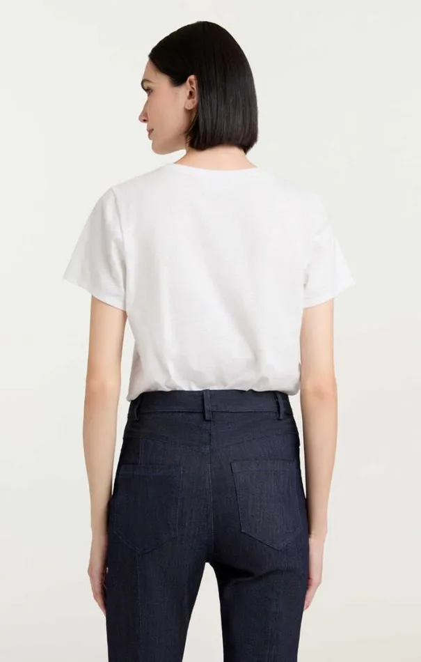 Cinq A Sept Tees Women Threaded Merci Tee White Multi