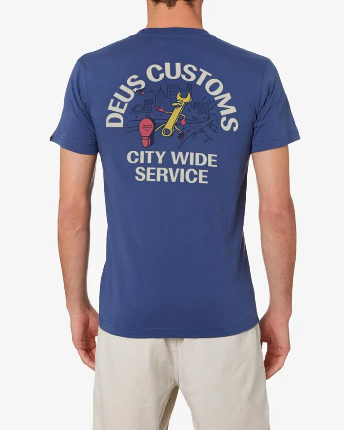 City Wide Tee Regular Fit 8211 Dusty Blue Men Deus Ex Machina Tees City Wide Tee Regular Fit 8211 Dusty Blue Men Deus Ex Machina Tees