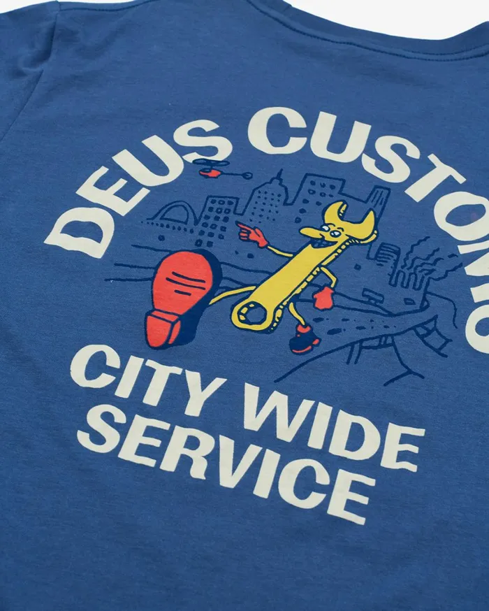 City Wide Tee Regular Fit 8211 Dusty Blue Men Deus Ex Machina Tees City Wide Tee Regular Fit 8211 Dusty Blue Men Deus Ex Machina Tees