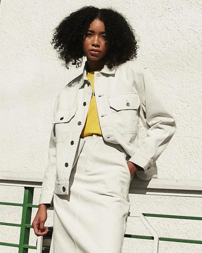 Coby Denim Jacket 8211 Bleached White Women Deus Ex Machina Outerwear Coby Denim Jacket 8211 Bleached White Women Deus Ex Machina Outerwear