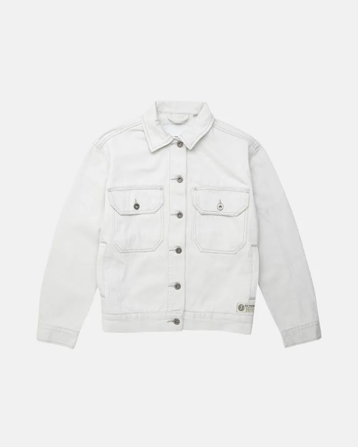 Coby Denim Jacket 8211 Bleached White Women Deus Ex Machina Outerwear Coby Denim Jacket 8211 Bleached White Women Deus Ex Machina Outerwear