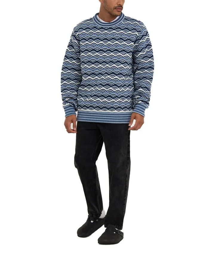 Comber Knit Sweater 8211 Maui Blue Men Deus Ex Machina Knitwear Comber Knit Sweater 8211 Maui Blue Men Deus Ex Machina Knitwear