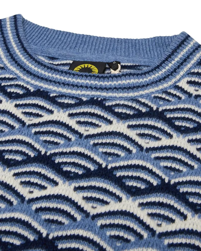Comber Knit Sweater 8211 Maui Blue Men Deus Ex Machina Knitwear Comber Knit Sweater 8211 Maui Blue Men Deus Ex Machina Knitwear