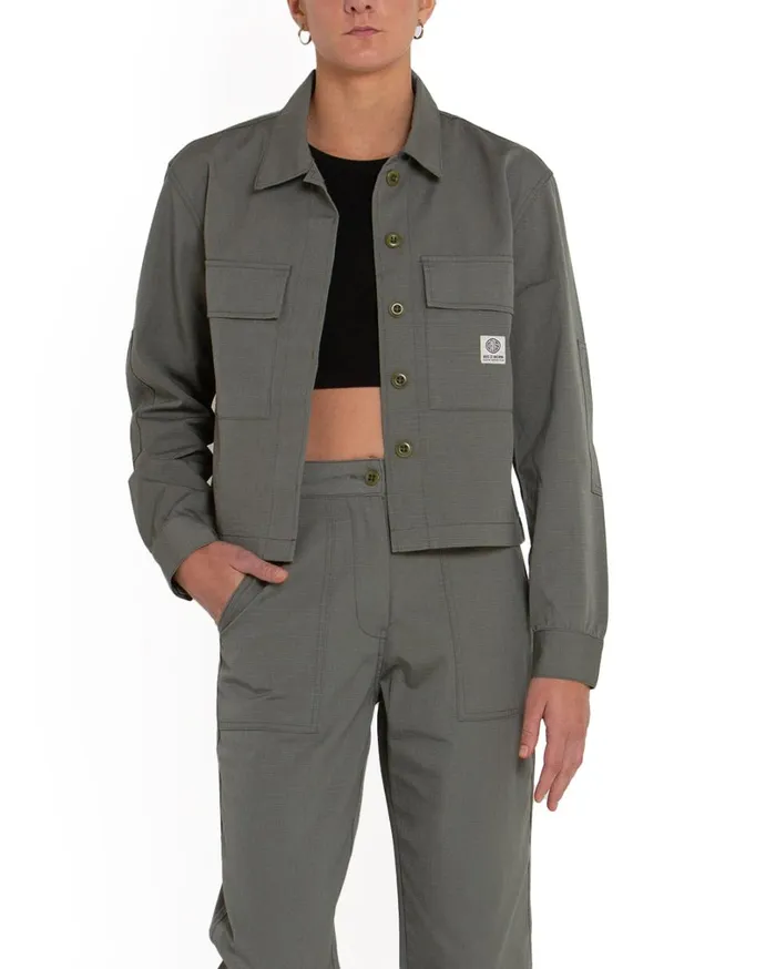 Cropped BDU Shirt 8211 Agave Green Women Deus Ex Machina Outerwear