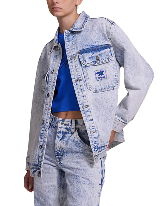 Crosby Work Jacket 8211 Indigo Acid Stonewash Women Deus Ex Machina Outerwear