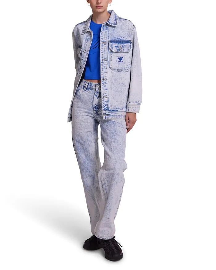 Crosby Work Jacket 8211 Indigo Acid Stonewash Women Deus Ex Machina Outerwear Crosby Work Jacket 8211 Indigo Acid Stonewash Women Deus Ex Machina Outerwear