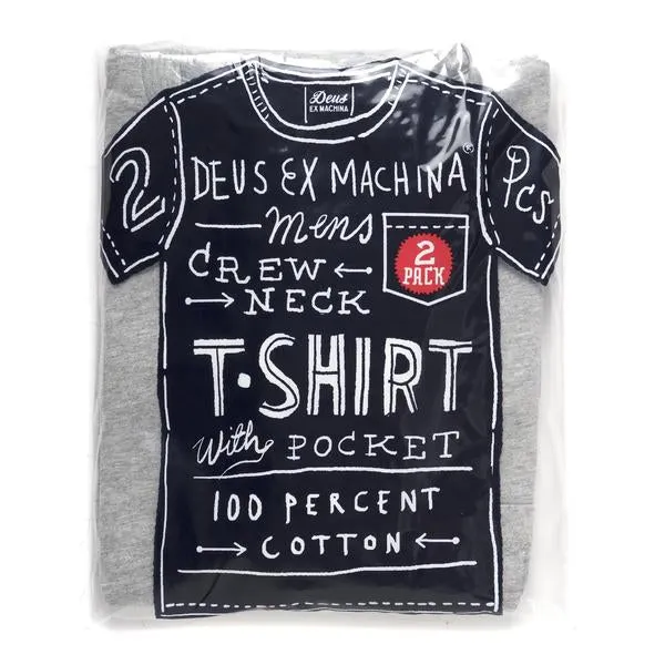 Deus 2 Pack Tees 8211 Athletic Grey Men Deus Ex Machina Classics Deus 2 Pack Tees 8211 Athletic Grey Men Deus Ex Machina Classics
