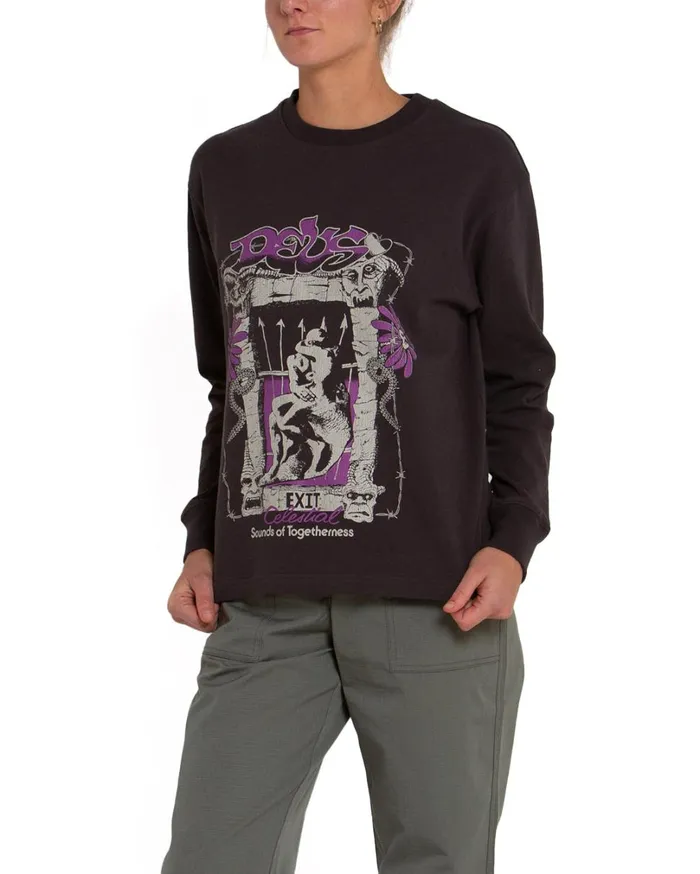 Embrace Long Sleeve Tee 8211 Anthracite Women Deus Ex Machina Tees