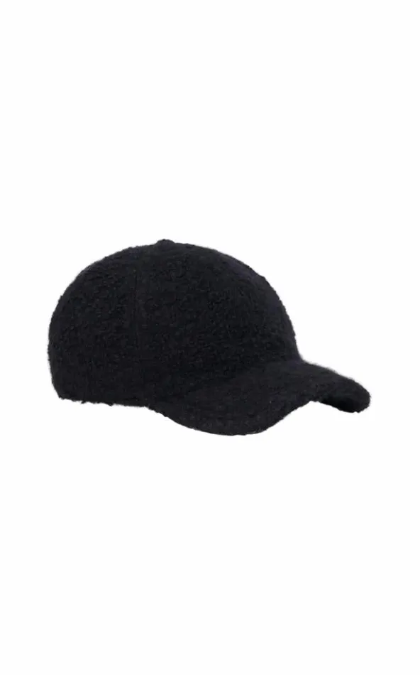 Gabriela Hearst Accessories Men Russ Baseball Hat In Black Cashmere Boucle