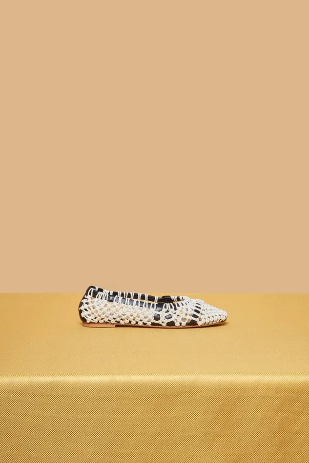 Gabriela Hearst Ballet Flats Women Armar Ballerina Shoe In Cream Crochet