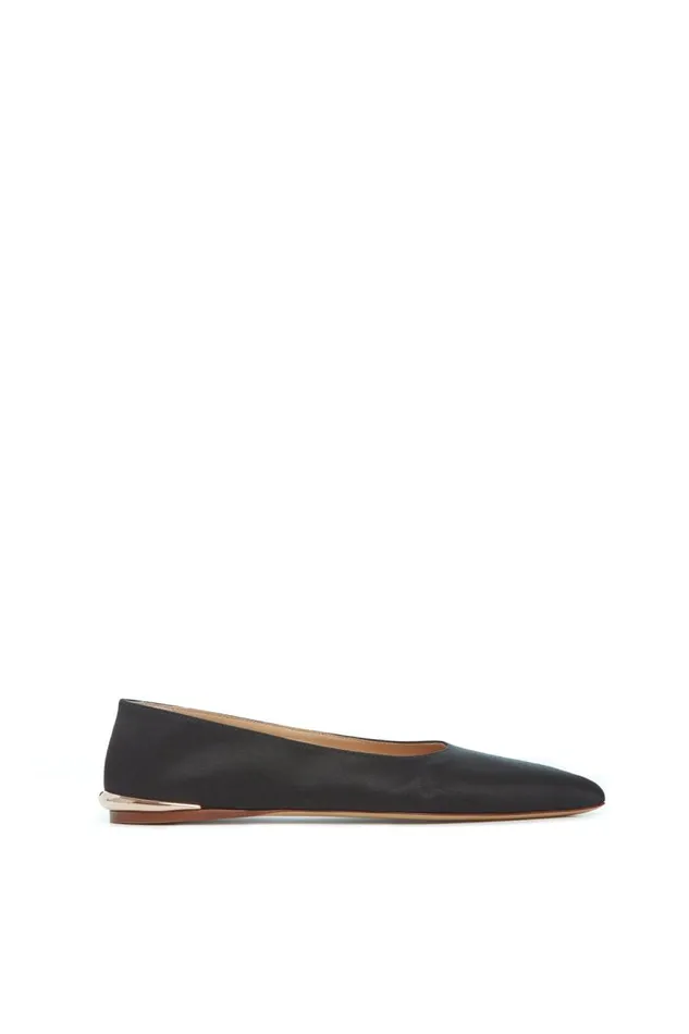 Gabriela Hearst Ballet Flats Women Fleur Ballerina Flat In Black Satin