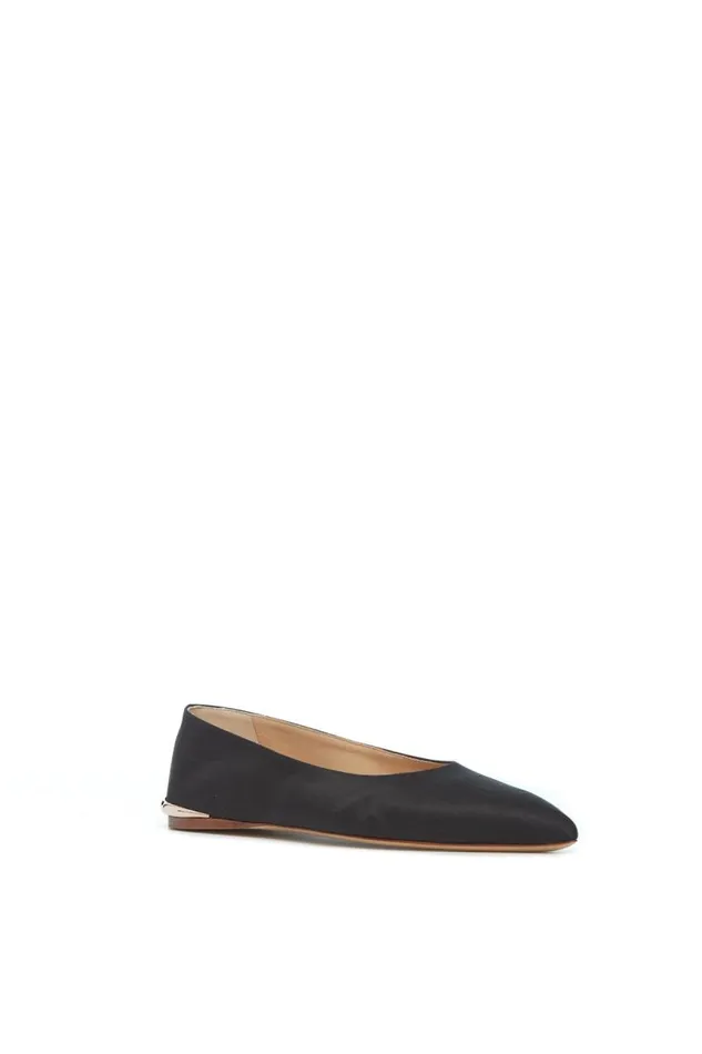 Gabriela Hearst Ballet Flats Women Fleur Ballerina Flat In Black Satin