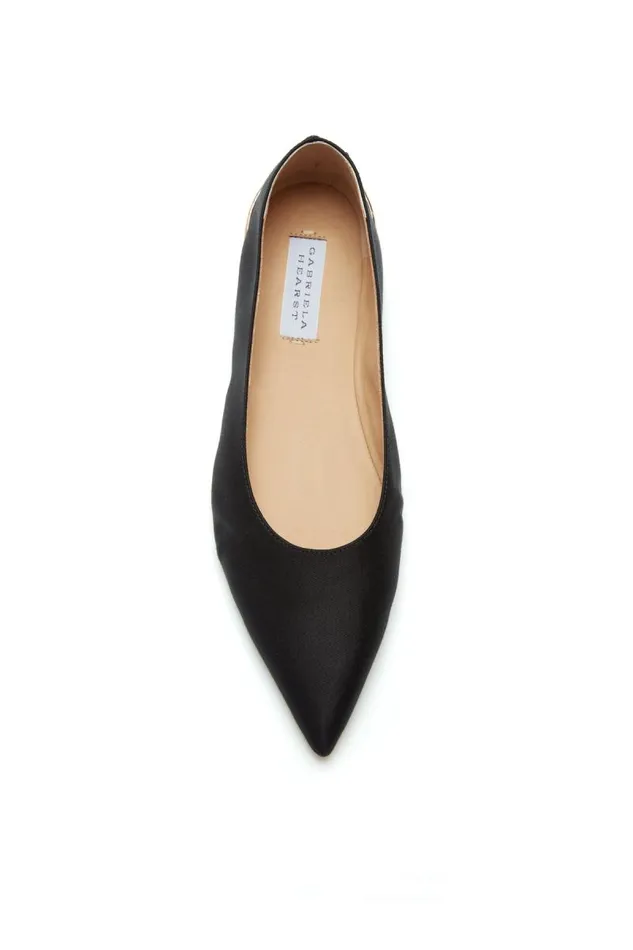 Gabriela Hearst Ballet Flats Women Fleur Ballerina Flat In Black Satin