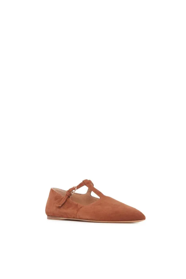 Gabriela Hearst Ballet Flats Women Lola Ballerina Flat In Cognac Suede