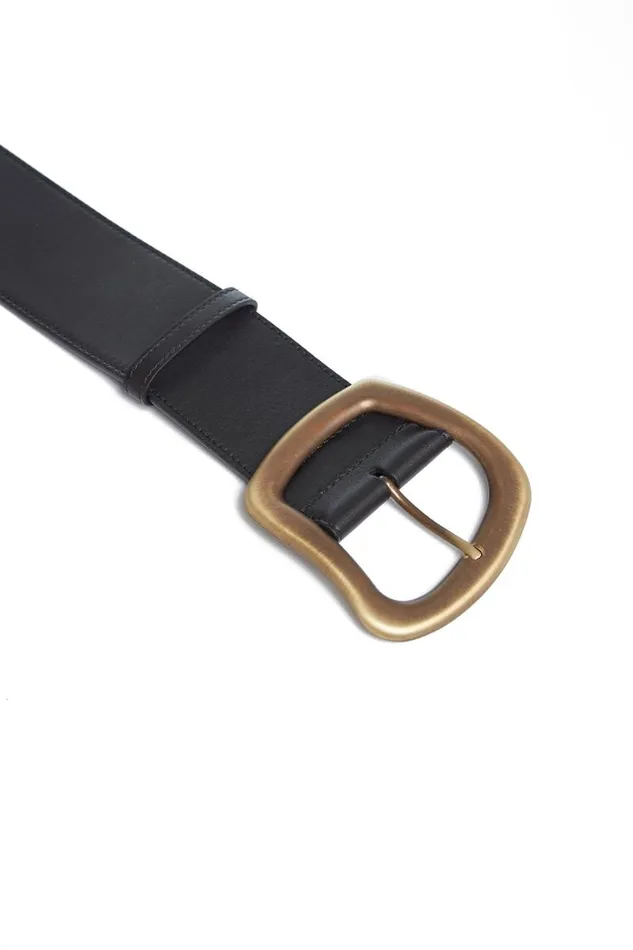 Gabriela Hearst Belts Women Large Simone Belt In Black Leather