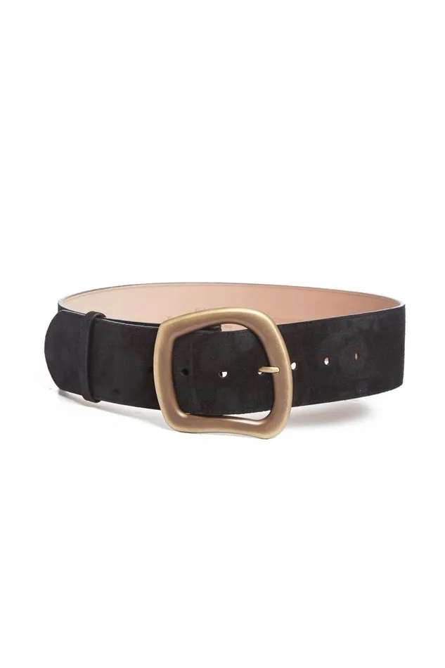 Gabriela Hearst Belts Women Large Simone Belt In Black Suede