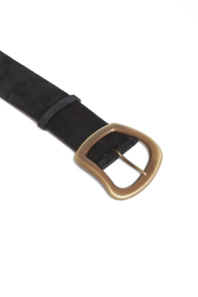 Gabriela Hearst Belts Women Large Simone Belt In Black Suede