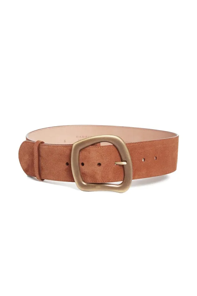 Gabriela Hearst Belts Women Large Simone Belt In Brown Suede