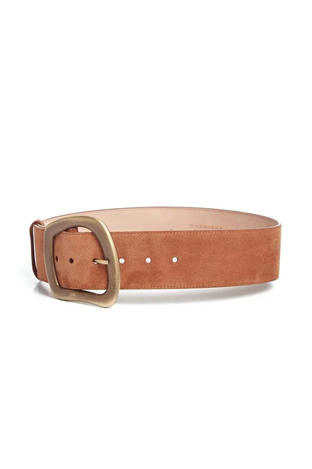 Gabriela Hearst Belts Women Large Simone Belt In Brown Suede