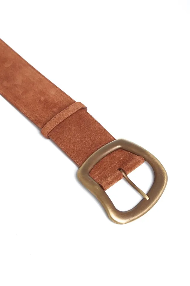 Gabriela Hearst Belts Women Large Simone Belt In Brown Suede