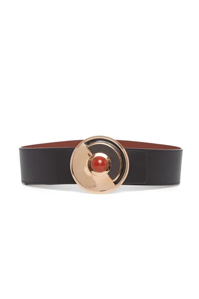 Gabriela Hearst Belts Women Moya Reversible Large Belt In Black Leather