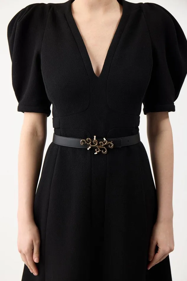 Gabriela Hearst Belts Women Sylvian Reversible Belt In Rose Gold And Black Leather