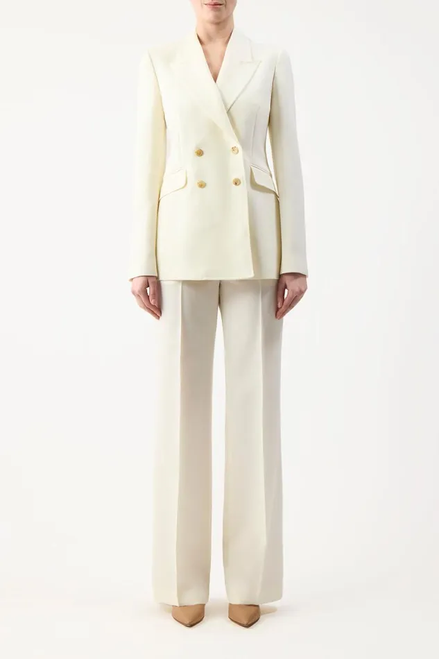 Gabriela Hearst Blazers and Vests Women Angela Blazer In Ivory Sportswear Wool